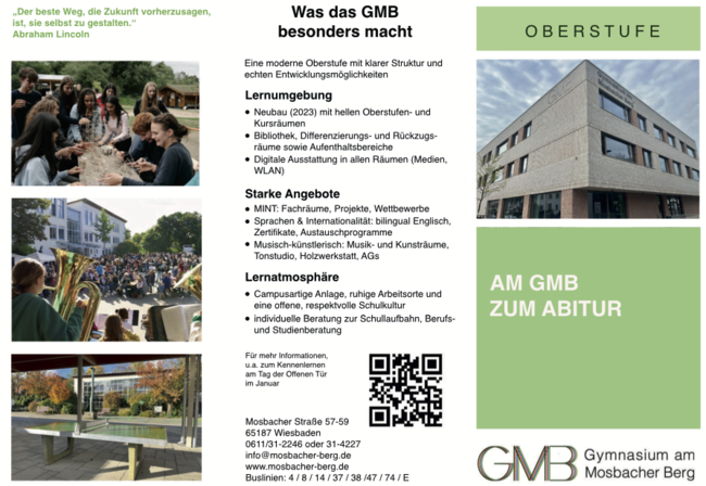 Flyer: Am GMB zum Abitur (2025)