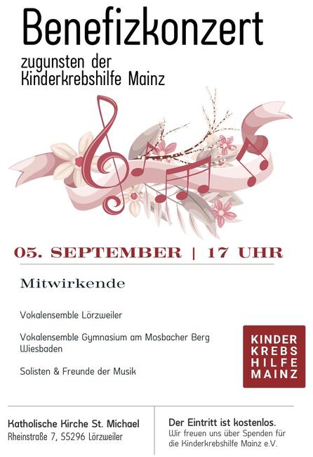 Benefizkonzert zugunsten der Kinderkrebshilfe Mainz