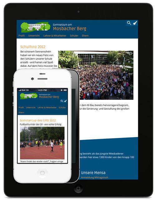 Mosbacher Berg Website auf Tablet und Smartphone
