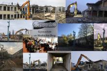 V-Bau: Collage zu den Abrissarbeiten V-Bau: Collage zu den Abrissarbeiten
